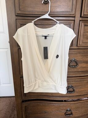 Women's Cream Surplice Top by Banana Republic